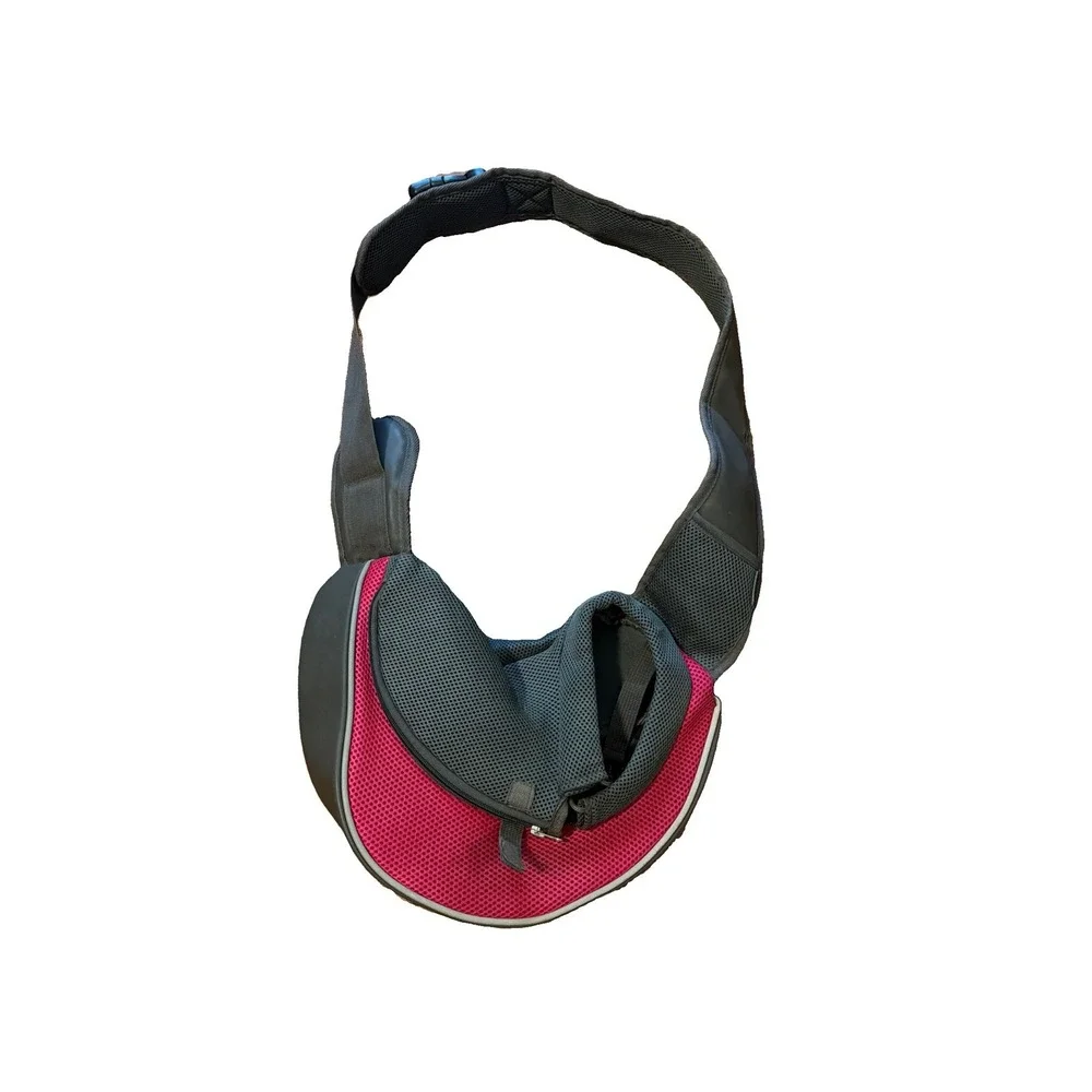 YUDODO New Sling Tote Dog Carrier Bag, Neck carryPolyester Mesh, Gray/Pink 